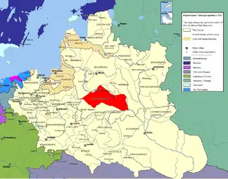 La voïvodie de Nowogródek au sein de la république des Deux Nations.