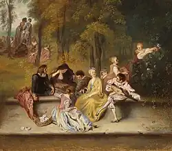 Réunion en plein air (d'après Watteau), 1865-1867, Finlande, musée d'art Ateneum,.