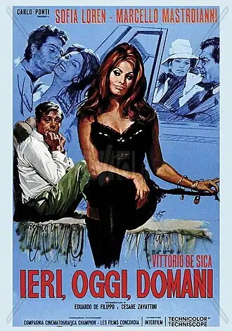 Affiche de film en couleurs avec les protagonsites dessinés à la main, en couple ou seuls