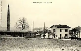 Carte postale de la gare vers 1920.
