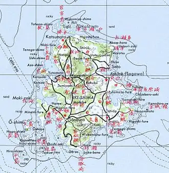 Carte de l'Île d'Iki.
