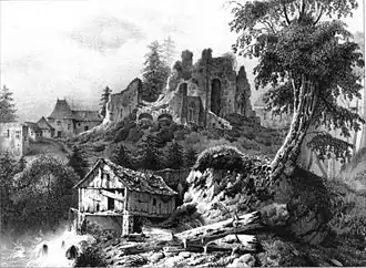 Ruines de la Chartreuse de Prémol, au XIXe siècle.