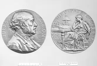 Jules Simon, médaillon de Jules Chaplain.
