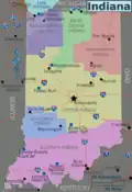 Carte régionale de l'Indiana.