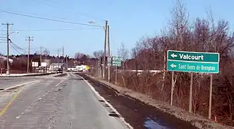 L'extrémité est de la route 222, à sa jonction avec la route 143 près de l'A-55.