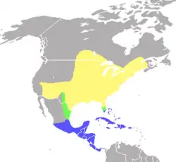 Carte présentant les zones de répartition décrites dans le texte qui suit.