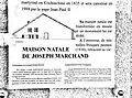 Panneau descriptif de sa maison natale.