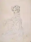 Portrait de son épouse par Ingres.