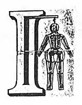 Lettrine décorée représentant le gibet de la Corriveau, au début d'une nouvelle que Louis Fréchette consacre à cette légende, numéro spécial du journal La Patrie, 24 février 1885.