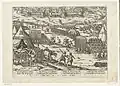 Le siège de Valenciennes, gravure de Frans Hogenberg (vers 1570)