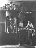 L'intérieur de la Shoul de Sirkes à Medjybij en 1930