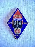 Insigne de la 1re&nbsp;compagnie du régiment subdivisionnaire de 1963-64. Puis du 66e BI de 1964-66.
