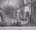 Vue de l'intérieur de l'église de Beaumesnil, lithographie par Édouard-Auguste Villain (1829 - 1876)
