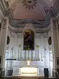 Autel surmonté d'un tableau du Sacré Cœur avec sainte Marguerite-Marie