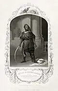 Ira Aldridge jouant Aaron dans Titus Andronicus de William Shakespeare, gravure vers 1852.