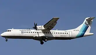 EP-ATS, l'ATR 72 impliqué dans l'accident, photographié à l'aéroport de Téhéran-Mehrabad en mars 2010