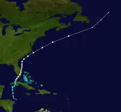 Parcours de l'ouragan Irene