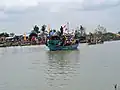 Un nadran, rituel de demande ou de célébration d'une bonne pêche, à Kandanghaur dans la région d'Indramayu