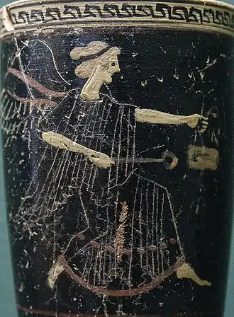 Iris, lécythe peint en technique de Six par le Peintre de Diosphos, v.&nbsp;500–490 av. J.-C., musée du Louvre