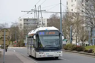 Trolleybus sur la ligne 2 du réseau Limougeaud