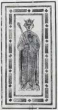 Dalle funéraire d'Isabelle de Hainaut à Notre-Dame de Paris.