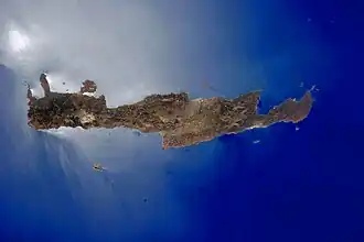 Photo satellite de la Crète (NASA).
