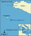 Situation de Motyé, au large de la côte occidentale de la Sicile