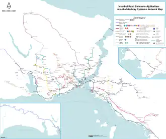 Réseau de transport public avec des projets futurs