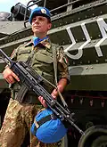 Un militaire italien durant la mission UNIFIL au Liban en 2007