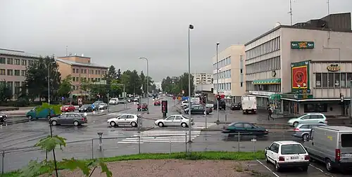 Rue Helsingintie au centre-ville.
