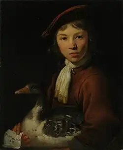 Garçon avec une oie (vers 1650), huile sur panneau, 55&nbsp;×&nbsp;45,7&nbsp;cm, château de Kadriorg.