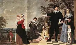 Portrait d'une famille de Bruges par Jacob van Oost, 1645.