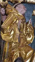 Détail de l'autel: peut-être une sculpture du moine Jacob Dacian.