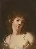 Bacchante, huile sur bois, localisation cinconnue