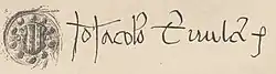 Signature de Jacques de Trivulce