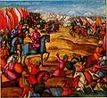 Peinture représentant la bataille de Zarghan