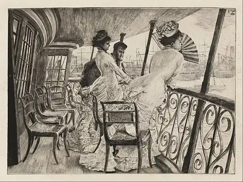 Le Pont du H.M.S. 'Calcutta' (Portsmouth) (Souvenir d'un bal à bord), 1876.
