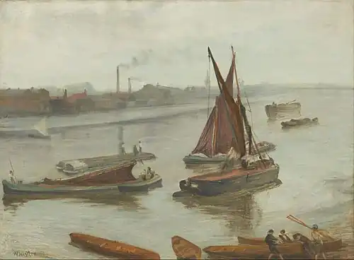 Grey and Silver: Old Battersea Reach (Gris et argent), 1863Art Institute of Chicago