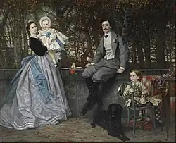 James Tissot, Portrait du marquis et de la marquise de Miramon et de leurs enfants (1865).