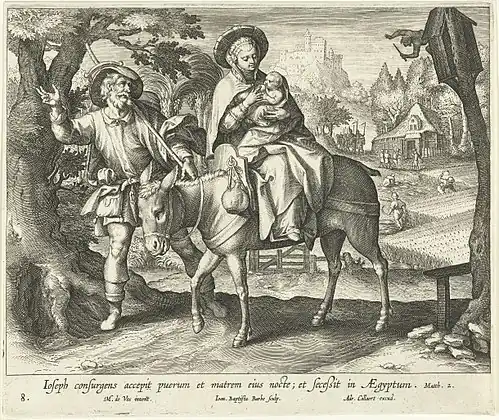 4 :  Fuite en Égypte d'après Maarten de Vos.