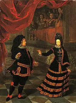 Électeur Palatin et sa femme en costumes espagnols, dansant
