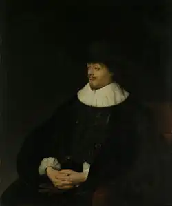 Portrait de Constantin Huygens, huile sur panneau, 99&nbsp;×&nbsp;84&nbsp;cm, vers 1626-1628 (Rijksmuseum, Amsterdam).