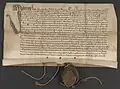 7 octobre 1477. Acte sur parchemin, 525 x 295&nbsp;mm ; épaisseur 75&nbsp;mm. Rédaction en latin. Sceau du Chapitre de Cracovie, lequel est apposé et noué sur une chaîne de soie rouge. Document issu de la bibliothèque des Princes Czartoryski, Muzeum Narodowe w Krakowie.