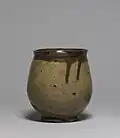 Récipient pour la cérémonie du thé. Grès peint à couverte de cendre sous couverte transparente. Début XIXe&nbsp;siècle. Walters Art Museum