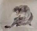 Peinture de macaque par Watanabe Kazan, XIXe siècle.