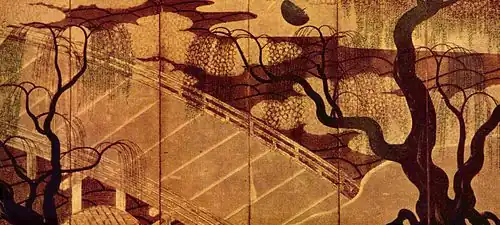 Peintre japonais, Le Pont d'Uji, XVIIe&nbsp;siècle.