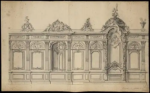 Jean-Baptiste Bouchardon, Projet de boiseries pour le chœur de Saint-Étienne de Dijon (vers 1715).
