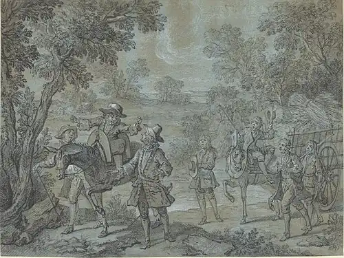 Ragotin déclame des vers, des paysans croient qu'il prêche, 1737, Londres, National Gallery of Art.