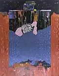 Salomé recevant de Faust le baptême des sept solitudes, Technique mixte sur toile 146x114cm, 1989.