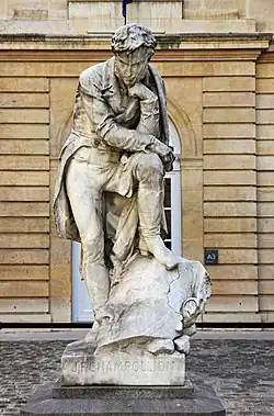 Champollion (1875), Paris, cour du Collège de France.